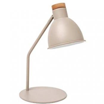 Lámpara de mesa Valan - Diseño nórdico, acero y madera moka, pantalla Ø34 cm, E27 Máx. 60W, uso interior IP20