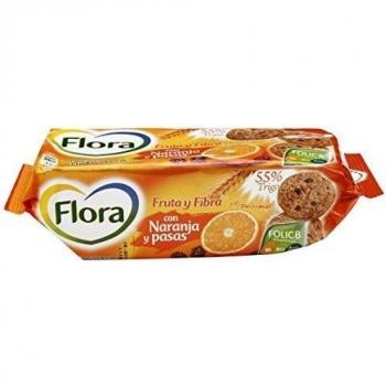 Flora Galletas FrutaFibra Naranja, 125g