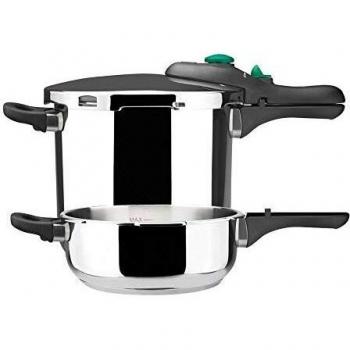 MAGEFESA Dynamic Olla a presión Super rápida de fácil Uso, Acero Inoxidable 18/10, Apta para Todo Tipo de cocinas, Incluido inducción