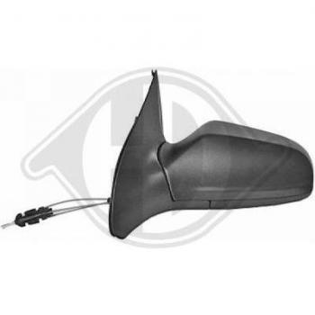 Espejo retrovisor DIEDERICHS 1806025 con ajuste manual, diseño aerodinámico, cristal convexo para mayor visibilidad, carcasa resistente a impactos y acabado en negro