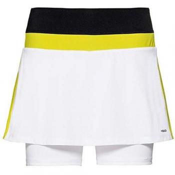 Head Emma W - Pantalones Cortos para Mujer, Mujer, 814229-WHYWXL, Blanco/Amarillo, Extra-Large