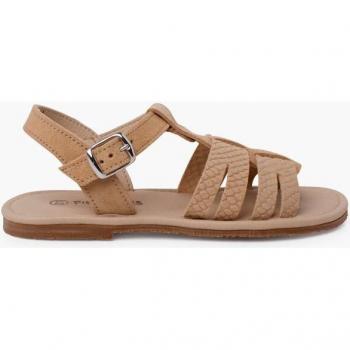 Sandalias abiertas de niña gladiador con piel grabada