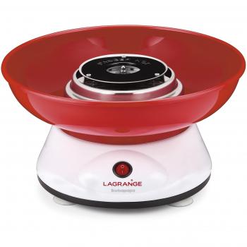 Máquina de Algodón de Azúcar Lagrange 379003 - Roja y Blanca - 400W - Cuve Extraíble de Termoplástico