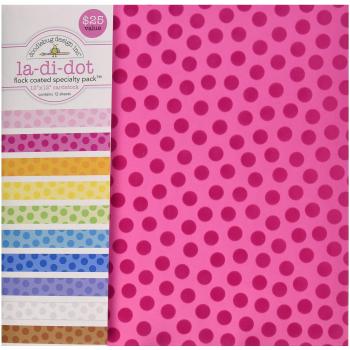 Specialty Cardstock Value Pack 12X12-Flocked La Di Dot