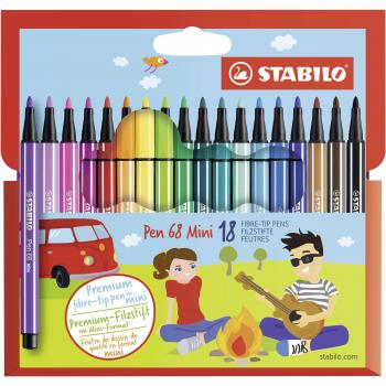 Rotulador STABILO Pen 68 mini - Estuche de cartón con 12 colores