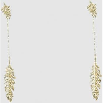 Pendientes Hoja dorados con circonitas