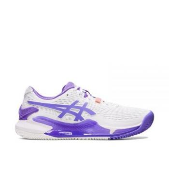 Zapatillas Asics Gel Resolution 9 Tierra Batida Mujer Blanco Morado