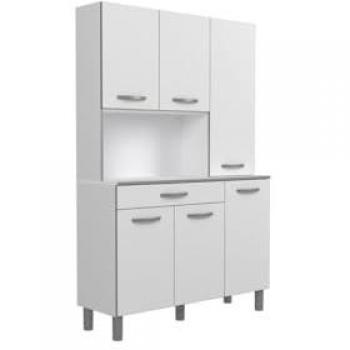 Aparador Parisot Season 22, Made in Europe, 120x185 cm, 6 puertas, 1 cajón, ideal para pequeños espacios