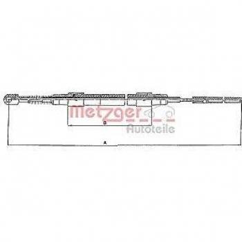 Cable de freno de mano Metzger 10.423 para BMW 3er E30, compatible con referencias 34411153582, 34411158421 y 34411158423