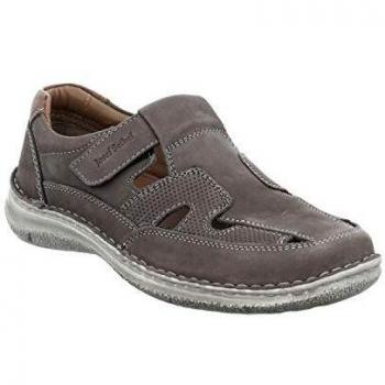 Slipper Josef Seibel Anvers 81 para hombre en nobuck gris con velcro y ajuste regular