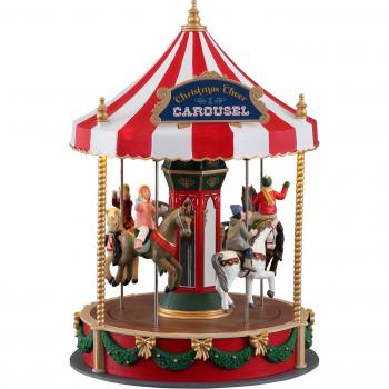 Lemax Multicolored Christmas Cheer Carousel Decoration 10 in
