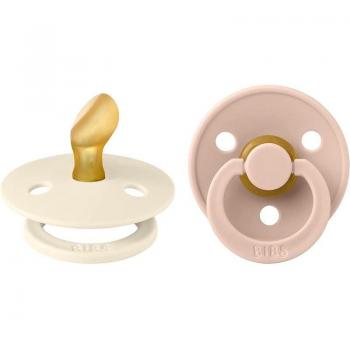 BIBS Chupetes Anatómicos de Látex Natural Talla 1 Ivory/Blush (Pack de 2)