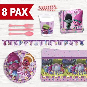 Party Fiesta Pack cumpleaños Trolls para 8 Personas