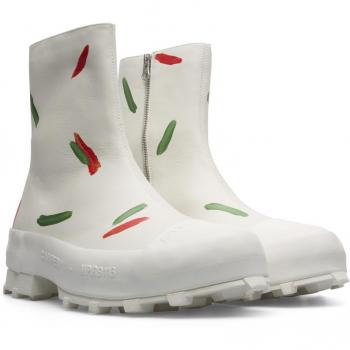 CAMPERLAB Traktori - Ankle boots for Men - White, Red, Green, size 39, Smooth leather