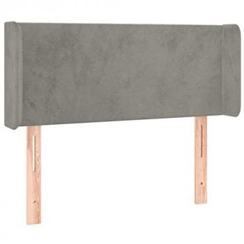 Cabecero de terciopelo gris claro 93x16x78/88 cm