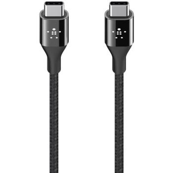 Belkin F2CU050bt04-BLK - Cable Duratek USB-C 3.0 DE Carga y sincronización, Compatible con MacBook, Pro/Google Pixel/Samsung Galaxy S9/S9+ y Otros Dispositivos compatibles con USB-C, 1.2 m, Negro