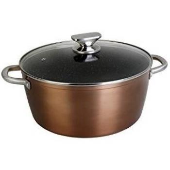WECOOK 10928 Cazuela Alta Profesional, Aluminio Forjado, Dorado, 28 cm