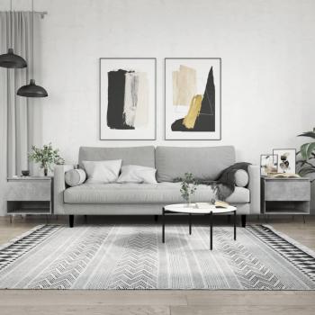 Juego de mesas de café 2 piezas hormigón gris y madera multicapa 50x46x50 cm