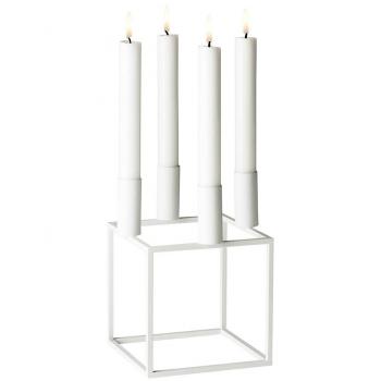By Lassen Candelabro, Metal, Blanco, 14 x 14 cm, Altura 20 cm