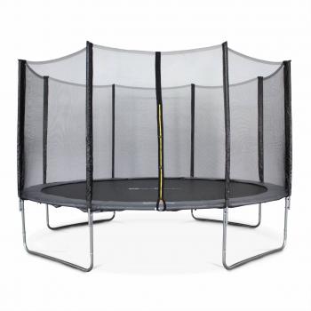 Cama Elástica Redonda de 400 cm con Red de Protección Gris - SWEEEK - 398x398x80 cm - Calidad PRO - Normas EU