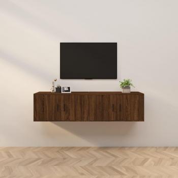 Mueble TV 2 piezas Roble marrón 80x34,5x40 cm