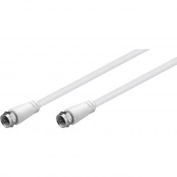 Cable de Antena SAT Goobay Clase A, 85 dB, Doble Blindaje, Conectores F, 2 m, Blanco