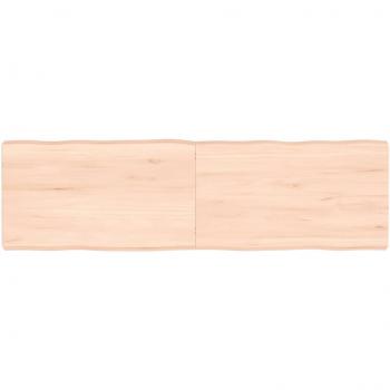 Tabla de mesa de madera maciza de roble con borde natural sin tratar, dimensiones 140x40x(2-6) cm