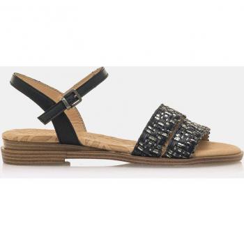 MTNG Mustang Sandalias Planas Maria para Mujer en Color Negro con Cierre de Hebilla y Puntera Redonda