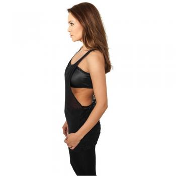 Urban Classics Ladies Chiffon Loose Tank, Camiseta Deportiva De Tirantes Mujer, Negro