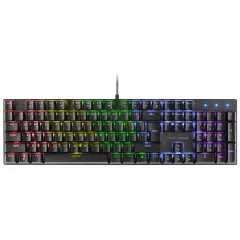 Teclado Gaming Mecánico RGB Mars Gaming MK422 - Switch Rojo, Teclas Doble Inyección, Antipolvo, 12 Efectos de Iluminación, Multiplataforma, Funciones Multimedia