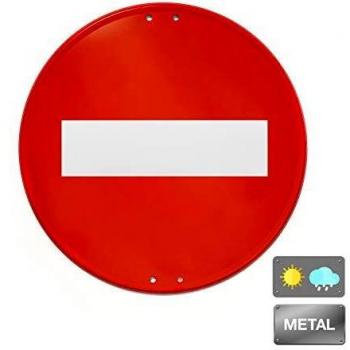 Normaluz V10060 - Señal Vial Redonda Prohibido Metalica Termolacada 50 cm, Rojo