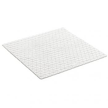 Alfombra de baño antideslizante de caucho SBS - TP con 120 ventosas, cuadrado, diseño Diamond, color blanco, medidas 54 x 54 cm