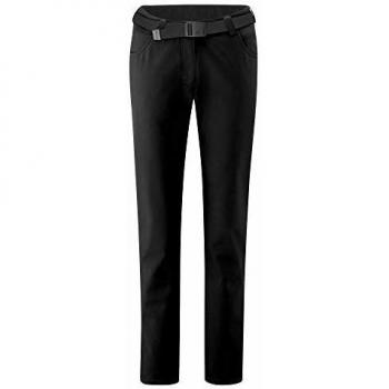 Maier Sports Women's Perlit Softshell Pants - Black, Size 18, Winter Outdoor, Windproof Regular Fit