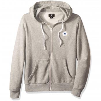 Converse Core Full Zip Hoodie, Sudadera con Capucha de Deporte para Hombre, Gris