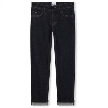BOSS Kidswear - Vaquero de niño cinco bolsillos con vuelta en el bajo, J51148 Jeans cino bolsillos azul (16Años= 174cm), Casual, Algodón, Denim, moda infantil, BOSS