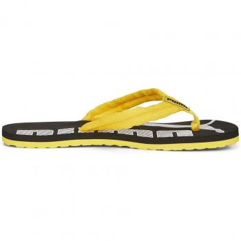 Chanclas Puma Epic Flip v2 Jr para niños en color negro y amarillo con logo blanco de Puma