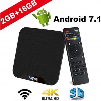 TV Box Android 7.1 - VIDEN W2 Smart TV Box Amlogic S905X Quad Core, 2GB RAM & 16GB ROM, 4K*2K UHD H.265, HDMI, USB*2, WiFi Media Player, Android Set-Top Box [Versión Mejorada]