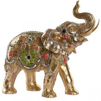Escultura de elefante en tono dorado para decoración del hogar