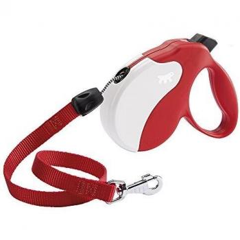 Ferplast - Correa retráctil para Perros Amigo Cord Long, Cordón Enrollable, 7 m, máx. 20 kg, Rojo