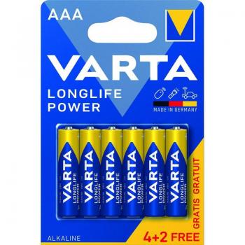 Pila alcalina AAA Varta (paquete de 4+2)