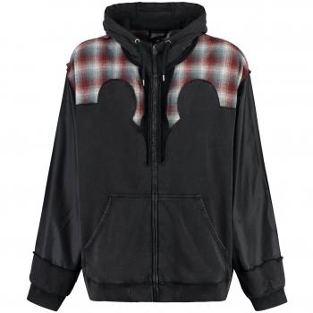 Maison Margiela Men's Black Full Zip Hoodie with Patch - Size Large