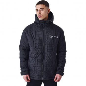 Hooded Quilted Puffer Jacket Project X Paris in Black, Size S