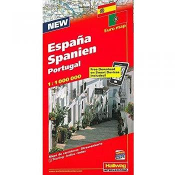 ESPAÑA PORTUGAL MAPA CARRETERAS HALLWAG