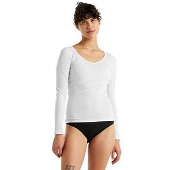 Icebreaker Wmns Siren LS Sweetheart Camiseta, Mujer, Snow, 82.0CM, Alto 167.0CM