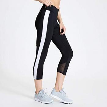 Dare2B Curvate-Mallas Pirata, Tejido Ligero De Secado Rápido, Costuras Planas, Diseño Moldeador, Gran Elasticidad Trousers, Mujer, Black/White, 8