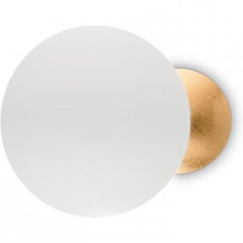 Aplique decorativo de metal en color oro y blanco, 1 bombilla, tipo LED, temperatura de color 3000K