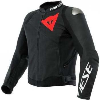 Chaqueta de moto de hombre Dainese Sportiva Leather Perf. Negra (Tamaño 60)