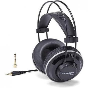Samson SR990 Closed-Back Studio Reference Over-Ear Headphones with Velour and Leather Earpads