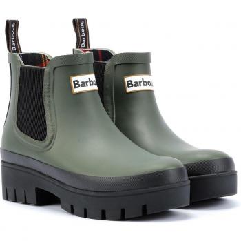Barbour Halton Women's Olive Green Chelsea Wellington Boots Size 41
