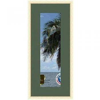 Marco de fotos de pared 14 x 14 x 47 x 47 marco, moderno, 2,3 cm de longitud, de madera, madera, Blanc Cassé-39, Passe-Partout Vert foret